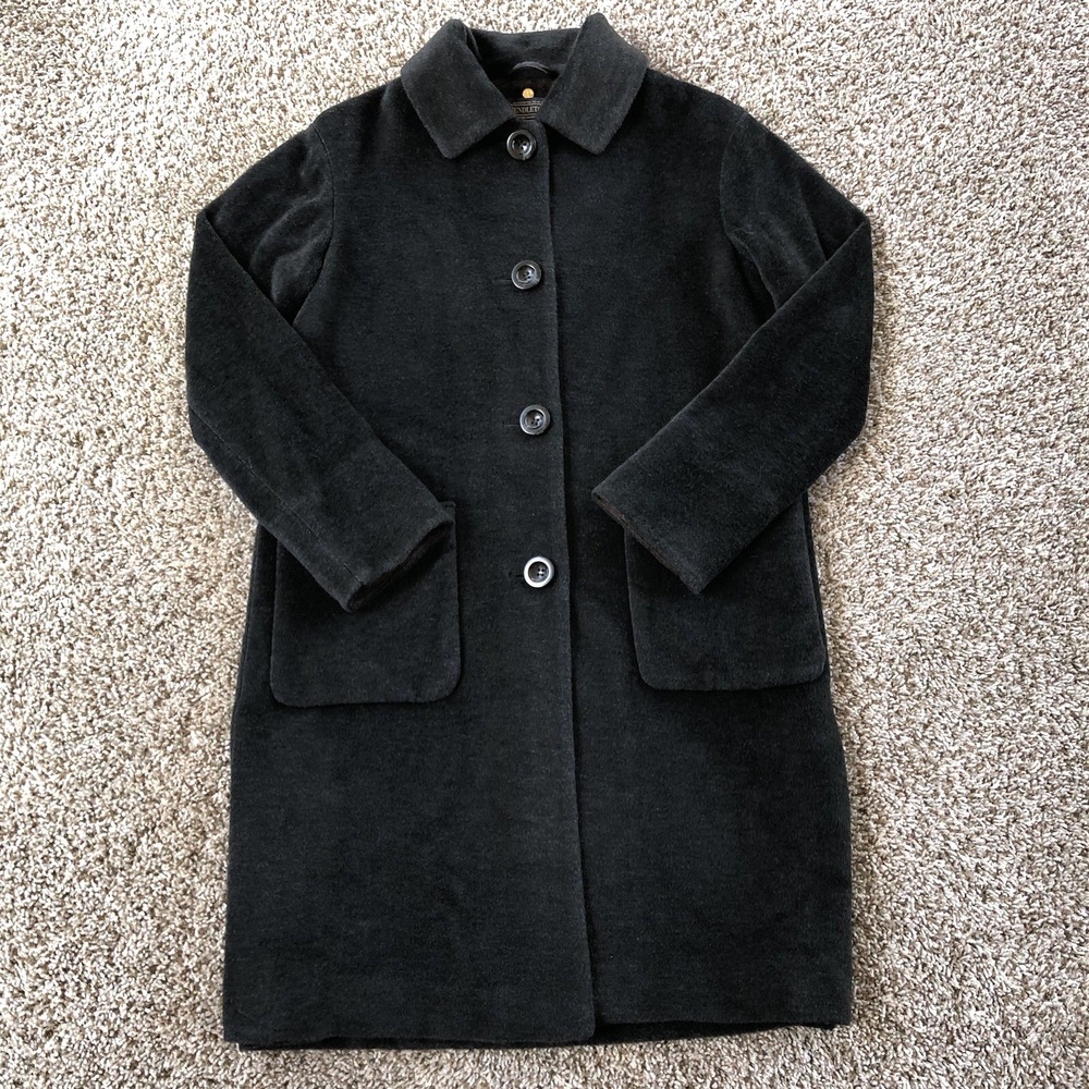 Vintage Pendleton Jacket Coat Womens Size Small Black Wool Blend Fuzzy Fleece